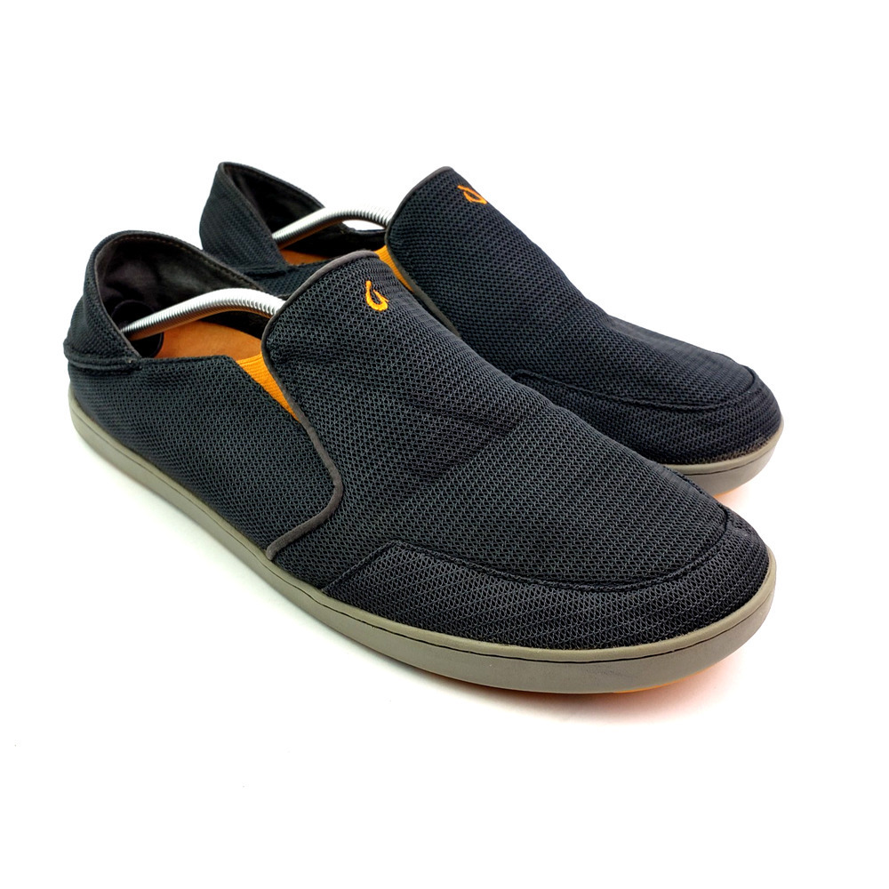OluKai Nohea Mesh Mens Size 14 Dk Gray Slip On Casual Loafer Shoes 10188-4242